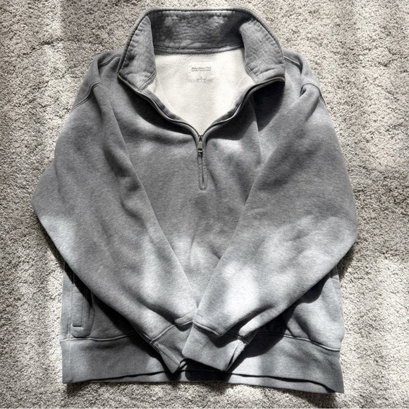 Abercrombie Soft AF Max Essentials 1/2 Zip Sweatshirt Gray Women’s Small - Picture 6 of 11